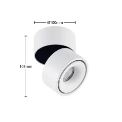 Arcchio LED plafondspot Rotari, wit, 1-lamp, 790lm
