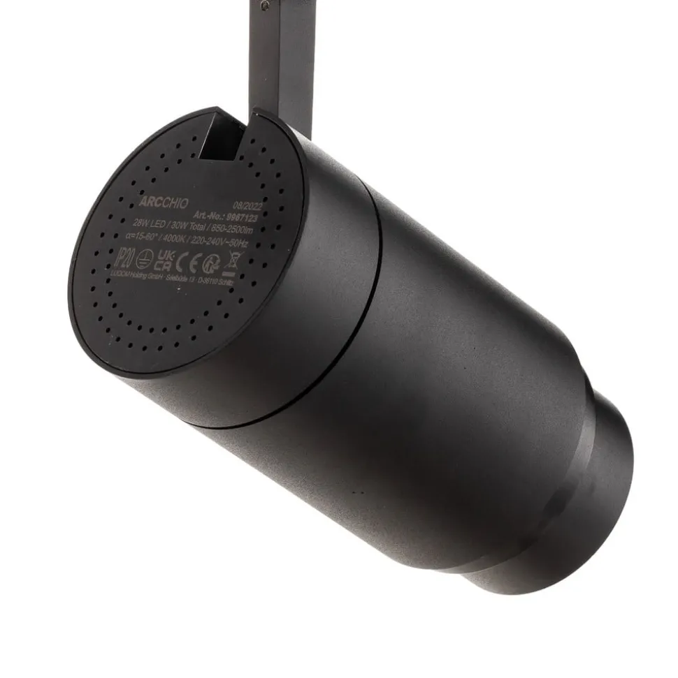 Arcchio LED railspot Nanna, 3000K, zwart, DALI