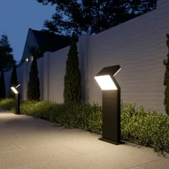 Arcchio LED sokkellamp Havin, antraciet, metaal, 60cm