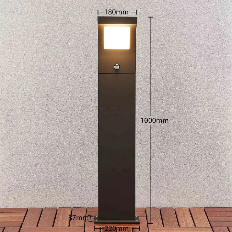 Arcchio LED tuinpadverlichting, 100 cm, antraciet, sensor, IP54