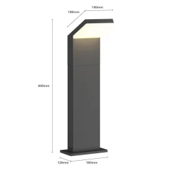 Arcchio LED tuinpadverlichting Yolena, 60 cm, antraciet, aluminium