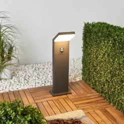 Arcchio LED tuinpadverlichting Yolena, sensor, 60 cm, antraciet