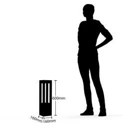 Arcchio LED tuinpadverlichting Lienna, 60 cm, grijs, metaal, IP65