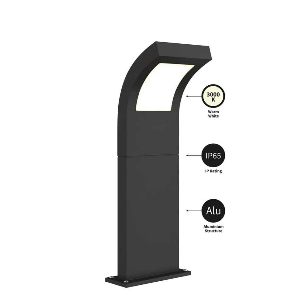 Arcchio LED tuinpadverlichting, IP65, 60 cm, antraciet, metaal