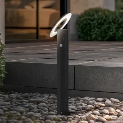 Arcchio LED tuinpadverlichting Tovio, antraciet, Ø 24cm, sensor