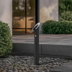 Arcchio LED tuinpadverlichting Tovio, antraciet, Ø 24cm, sensor