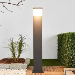 Arcchio LED tuinpadverlichting Yolena, 100 cm, antraciet, aluminium