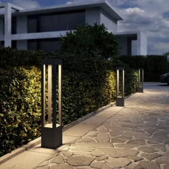 Arcchio LED tuinpadverlichting Lienna, 90 cm, grijs, metaal, IP65