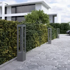 Arcchio LED tuinpadverlichting Lienna, 90 cm, grijs, metaal, IP65