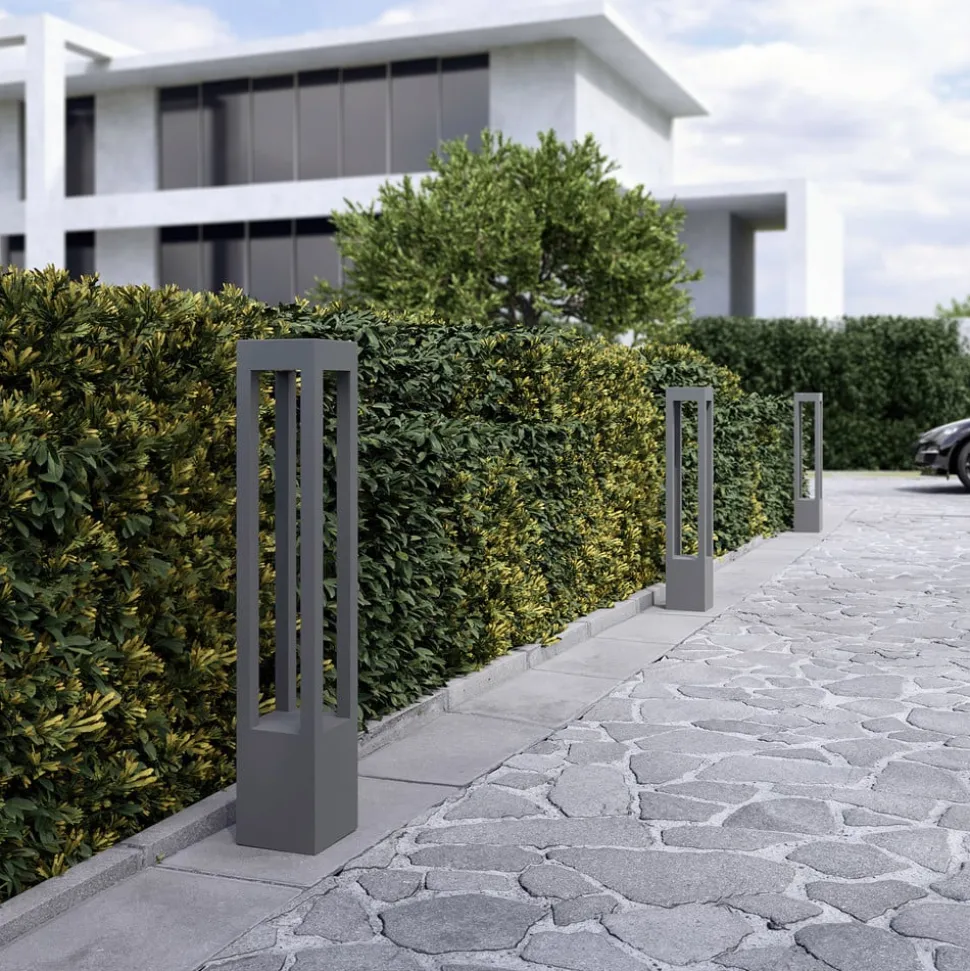 Arcchio LED tuinpadverlichting Lienna, 90 cm, grijs, metaal, IP65