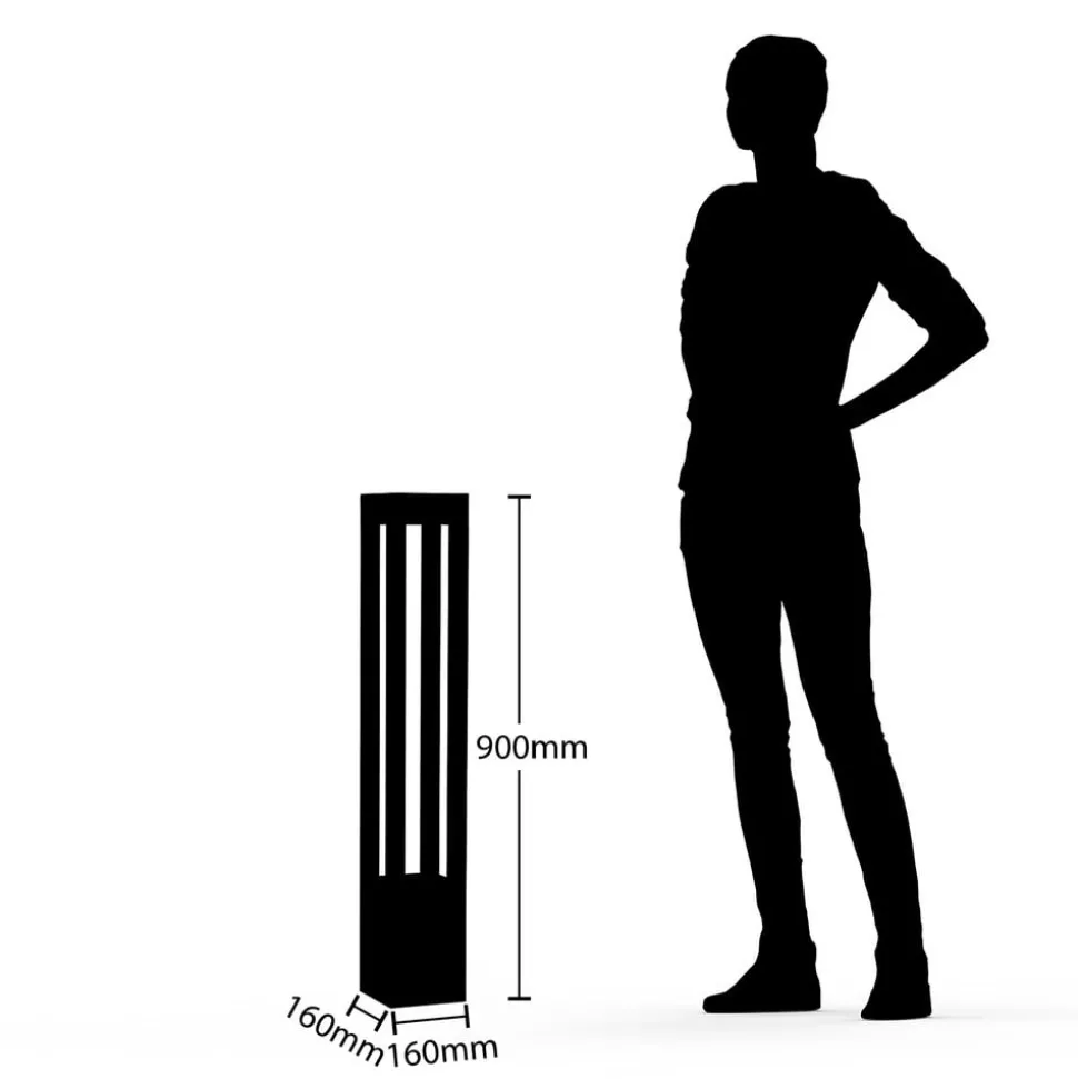 Arcchio LED tuinpadverlichting Lienna, 90 cm, grijs, metaal, IP65