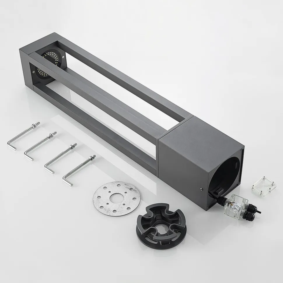 Arcchio LED tuinpadverlichting Lienna, 90 cm, grijs, metaal, IP65