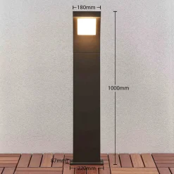 Arcchio LED tuinpadverlichting, 100 cm, antraciet, metaal, IP65