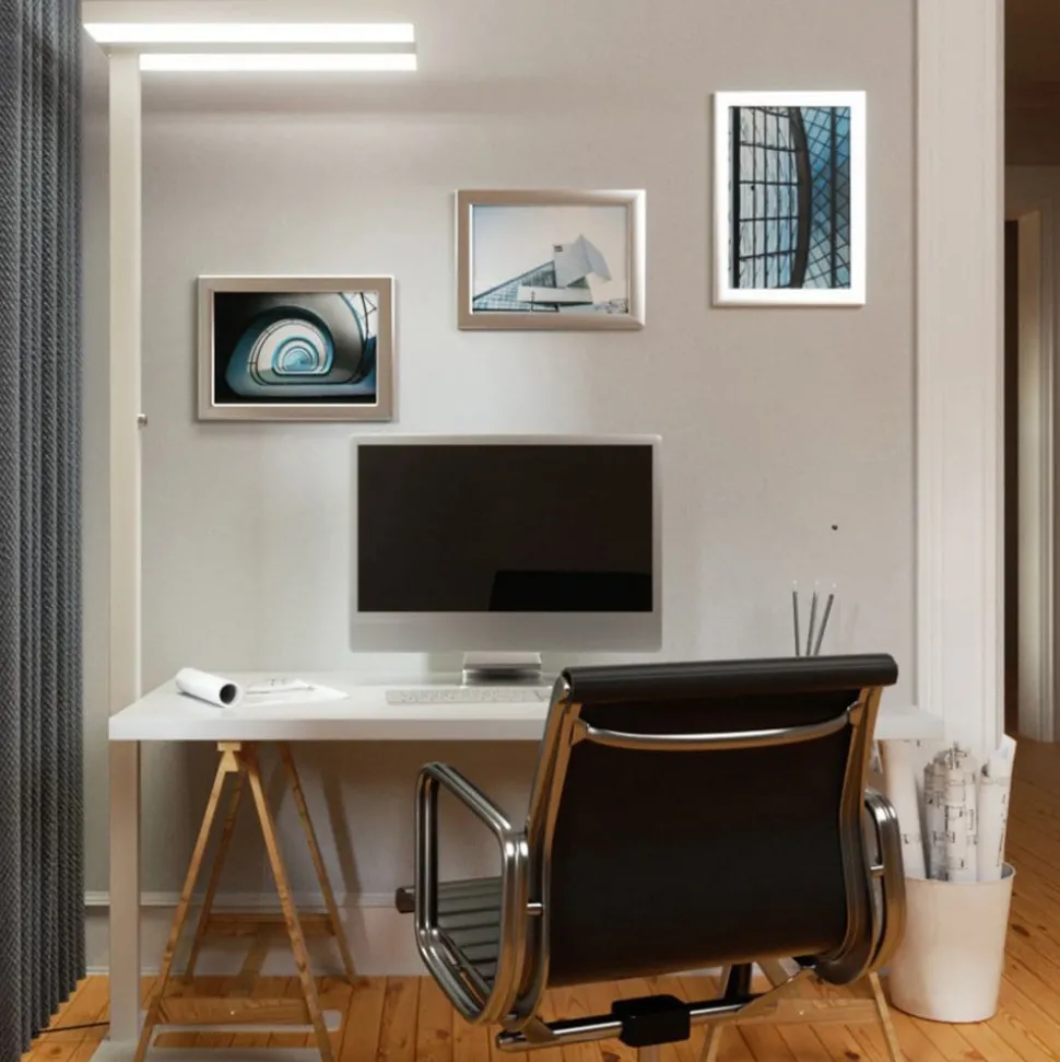 Arcchio LED vloerlamp Logan Basic, wit, 6.000 lm, dimbaar