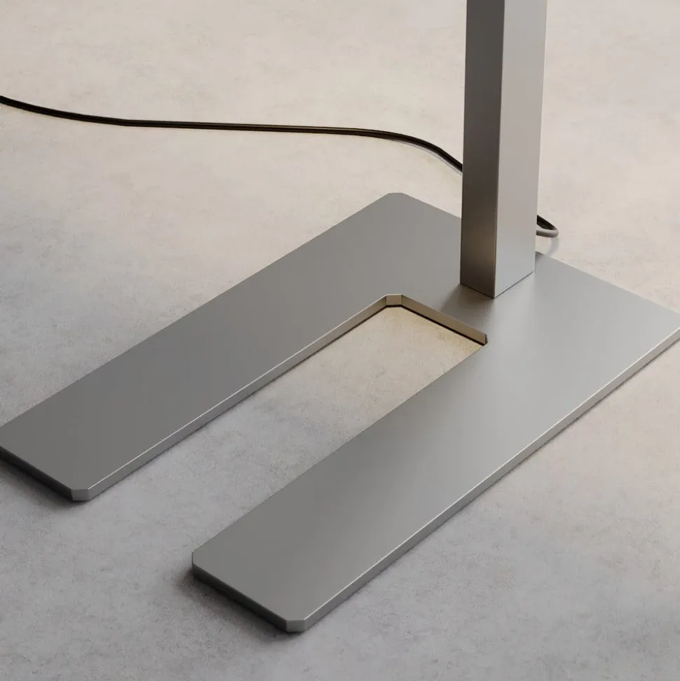 Arcchio LED vloerlamp Logan Basic, zilver, 6.000 lm, dimbaar