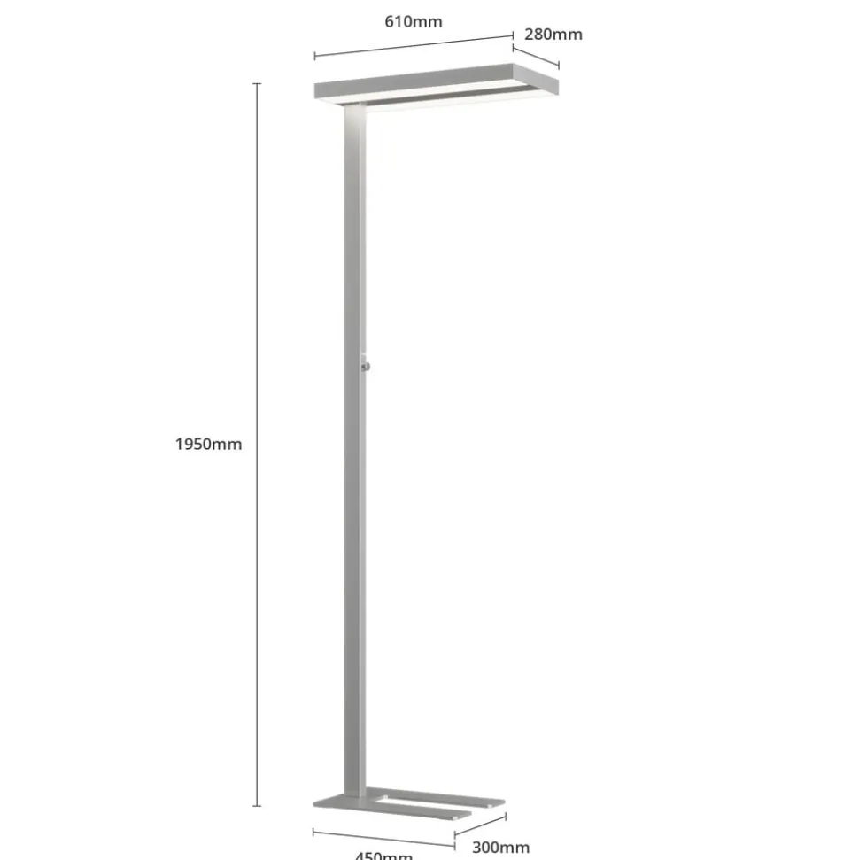 Arcchio LED vloerlamp Logan Basic, zilver, 6.000 lm, dimbaar