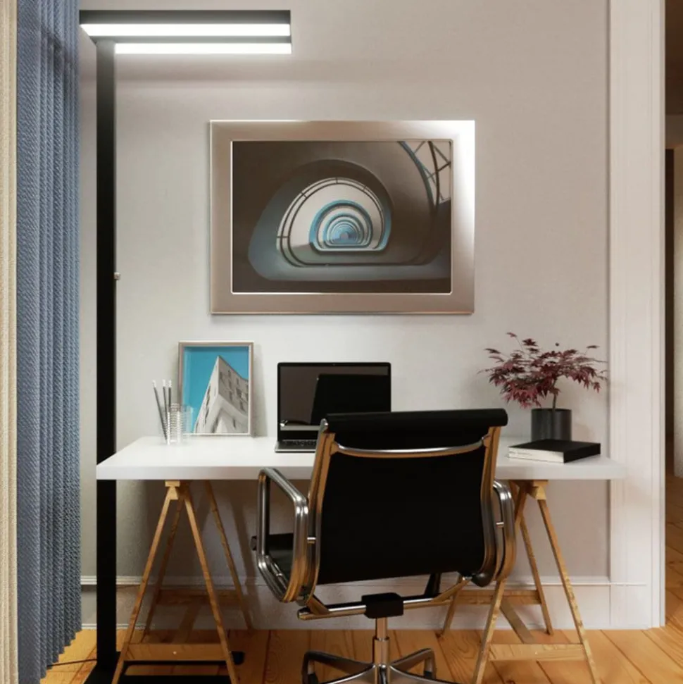 Arcchio LED vloerlamp Logan Basic, zwart, 6000 lm, dimbaar