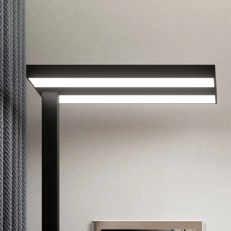 Arcchio LED vloerlamp Logan Basic, zwart, 6000 lm, dimbaar