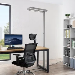 Arcchio LED vloerlamp Logan Pro, zilver, sensor, dimbaar