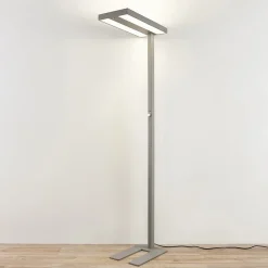 Arcchio LED vloerlamp Logan Pro, zilver, sensor, dimbaar