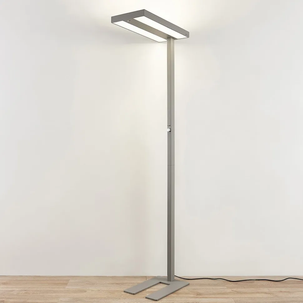 Arcchio LED vloerlamp Logan Pro, zilver, sensor, dimbaar
