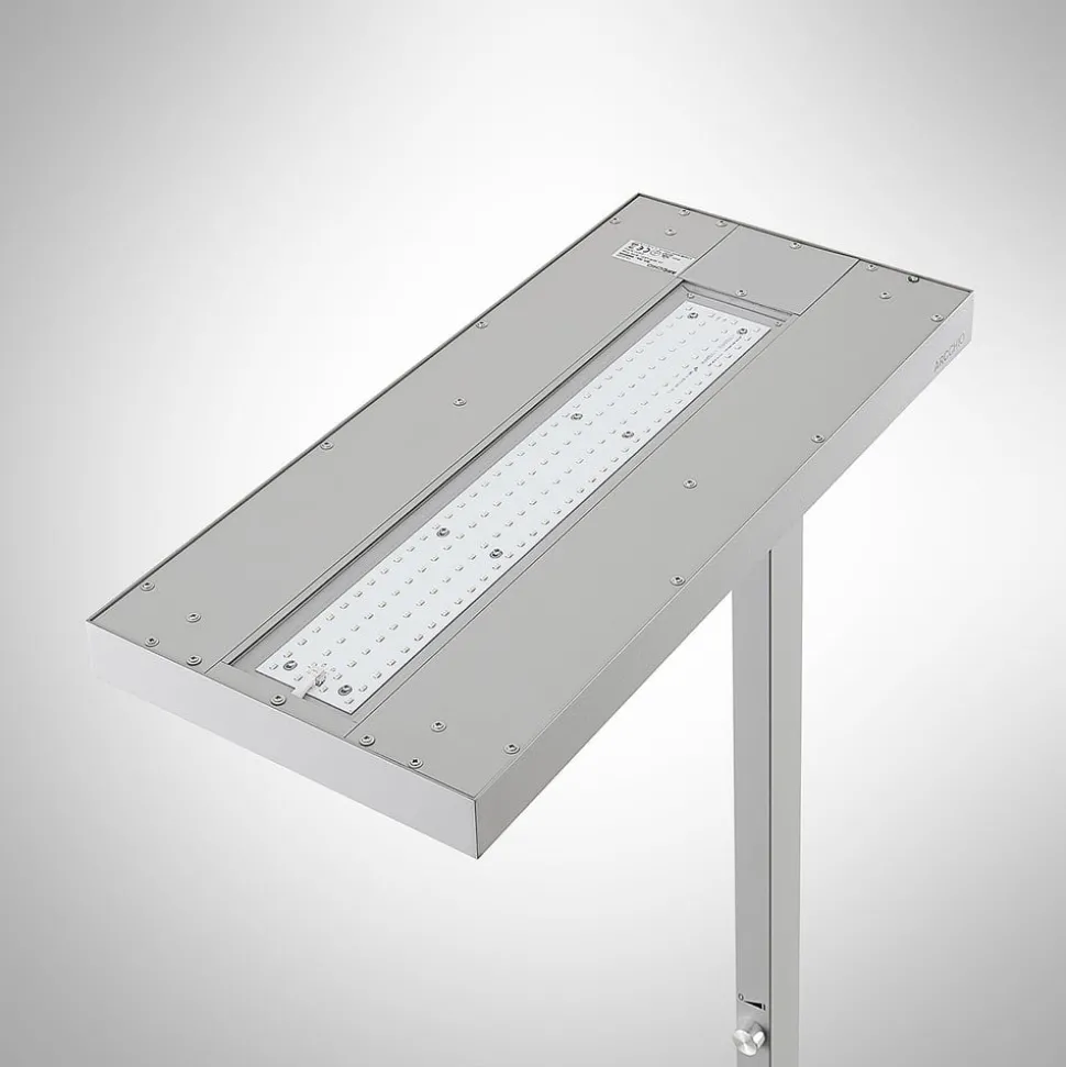 Arcchio LED vloerlamp Logan Pro, zilver, sensor, dimbaar