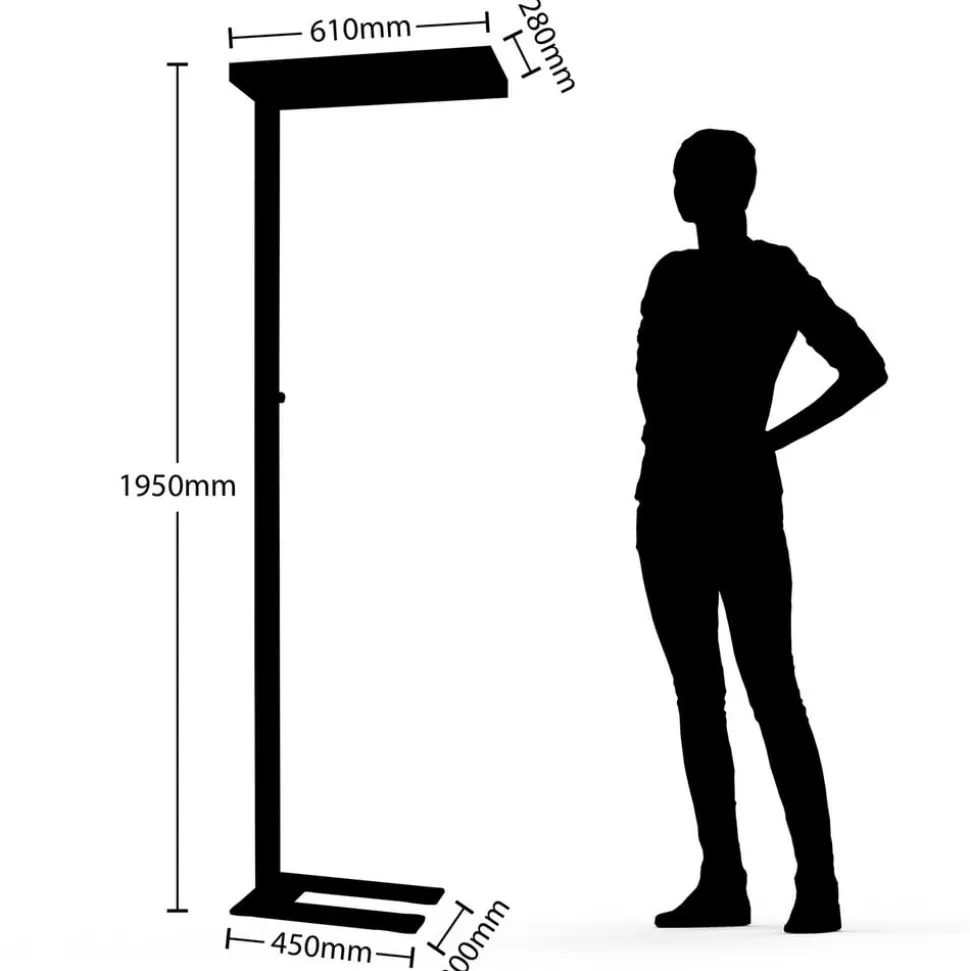 Arcchio LED vloerlamp Logan Pro, zwart, sensor, dimbaar
