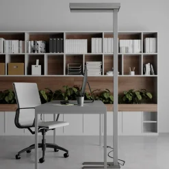 Arcchio LED vloerlamp Logan Basic, set van 2, zilver, 6000 lm