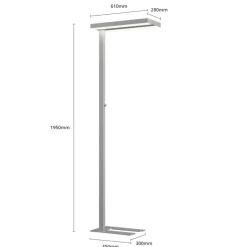 Arcchio LED vloerlamp Logan Basic, set van 2, zilver, 6000 lm