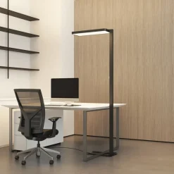 Arcchio LED vloerlamp Timon, 54W, zwart, hoogte 195 cm