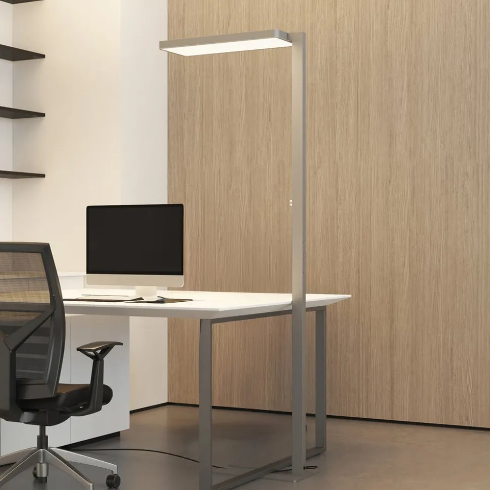 Arcchio LED vloerlamp Timon, 54W, zilver, hoogte 195 cm