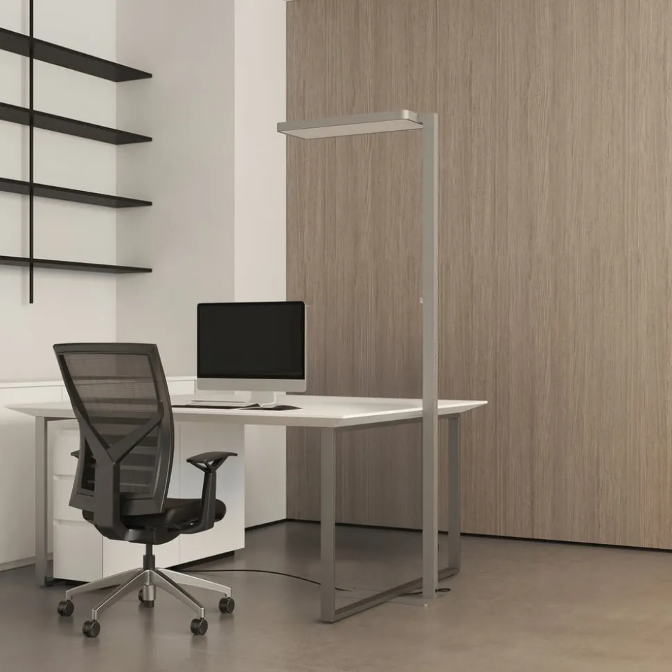 Arcchio LED vloerlamp Timon, 54W, zilver, hoogte 195 cm