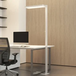 Arcchio LED vloerlamp Timon, 195 cm, wit, 54 W, aluminium