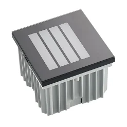 Arcchio LED wand inbouwlamp Zamo, louvre, zwart, IP65