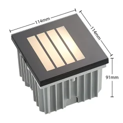 Arcchio LED wand inbouwlamp Zamo, louvre, zwart, IP65