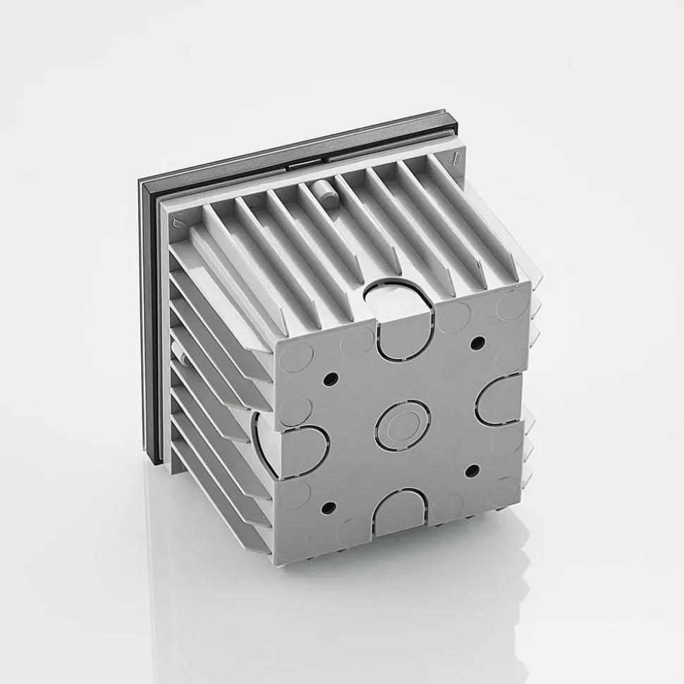 Arcchio LED wand inbouwlamp Zamo, louvre, zwart, IP65