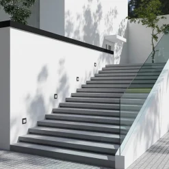 Arcchio LED wand inbouwlamp Zamo, zwart, 11 cm, IP65