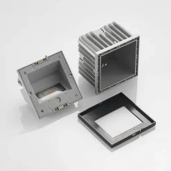 Arcchio LED wand inbouwlamp Zamo, zwart, 11 cm, IP65