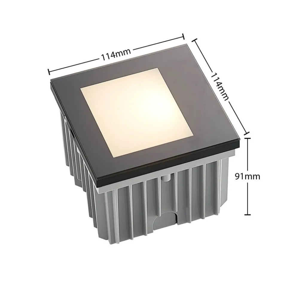 Arcchio LED wand inbouwlamp Zamo, zwart, 11 cm, IP65