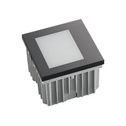 Arcchio LED wand inbouwlamp Zamo, zwart, 11 cm, IP65