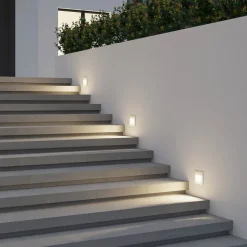 Arcchio LED wand inbouwlamp Zamo, louvre, wit, metaal, IP65