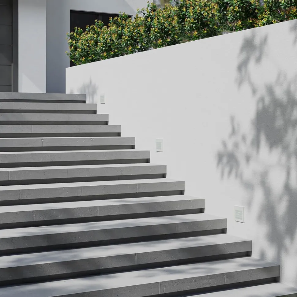 Arcchio LED wand inbouwlamp Zamo, louvre, wit, metaal, IP65