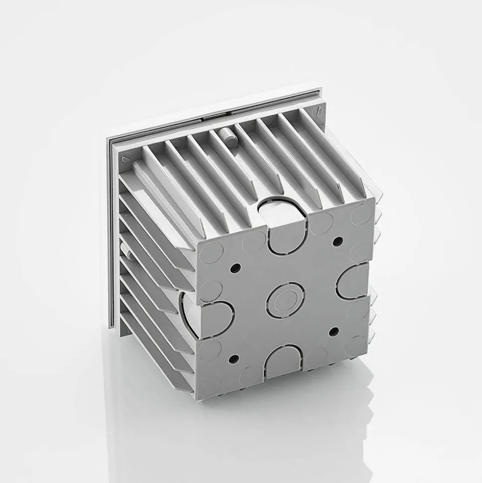 Arcchio LED wand inbouwlamp Zamo, louvre, wit, metaal, IP65