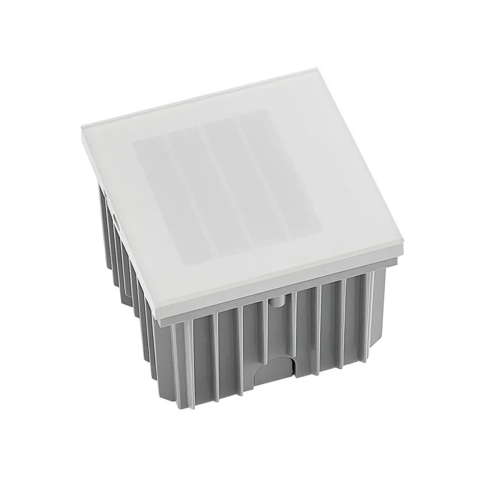 Arcchio LED wand inbouwlamp Zamo, louvre, wit, metaal, IP65