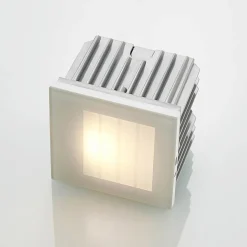 Arcchio LED wand inbouwlamp Zamo, louvre, wit, metaal, IP65