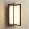 Arcchio LED wandlamp Ismera, antraciet/opaal, IP65, glas