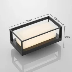 Arcchio LED wandlamp Ismera, antraciet/opaal, IP65, glas