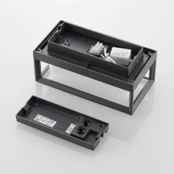 Arcchio LED wandlamp Ismera, antraciet/opaal, IP65, glas