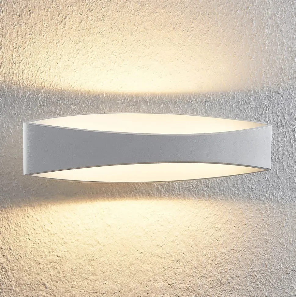 Arcchio LED wandlamp Jelle, 44 cm, wit, metaal, omhoog/omlaag