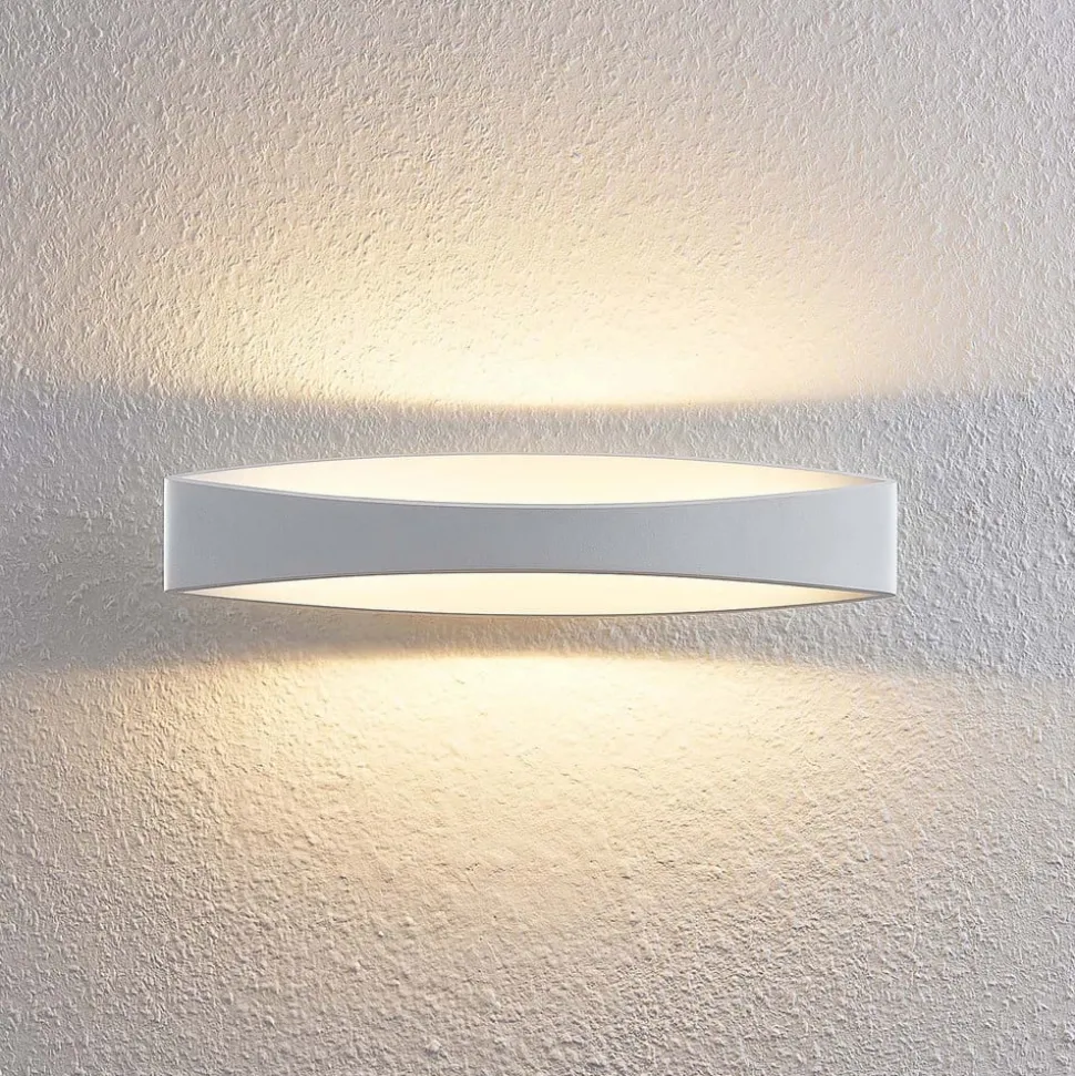 Arcchio LED wandlamp Jelle, 44 cm, wit, metaal, omhoog/omlaag